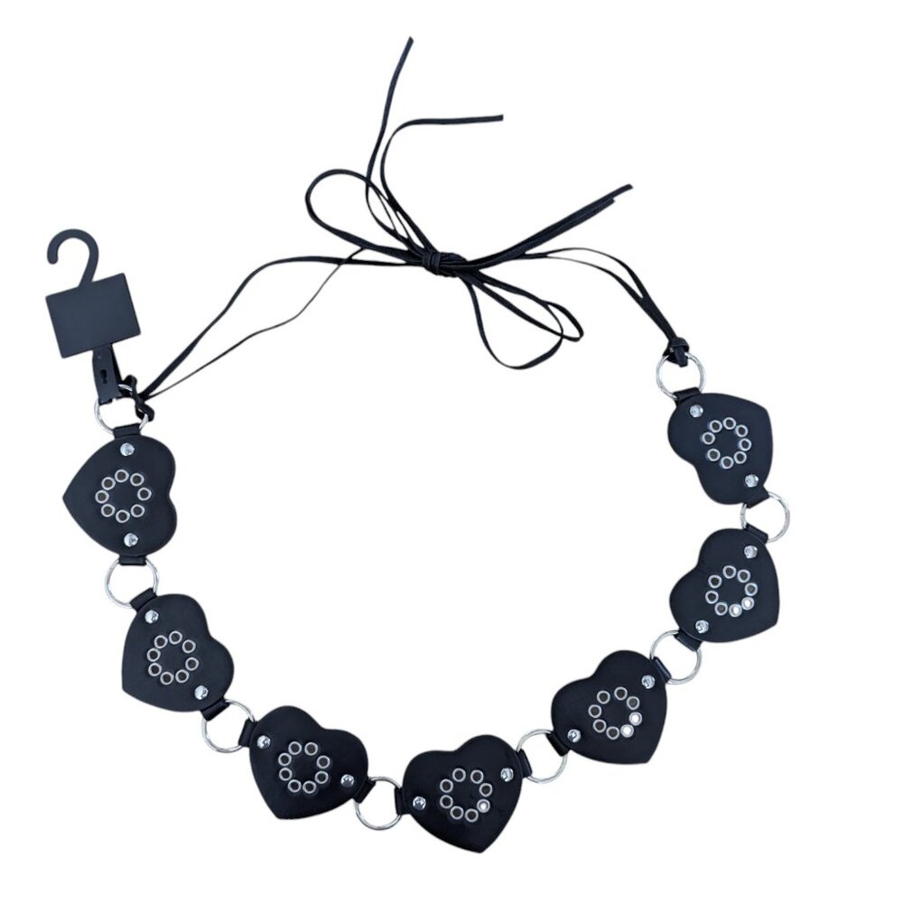 Women's Windsor faux leather medallion belt, black, size OS